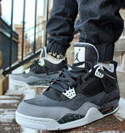 Nike Air Jordan 4 Fear Pack Black Grey Basketball Sneakers Semi Ua