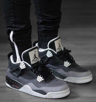 Nike Air Jordan 4 Fear Pack Black Grey Basketball Sneakers Semi Ua