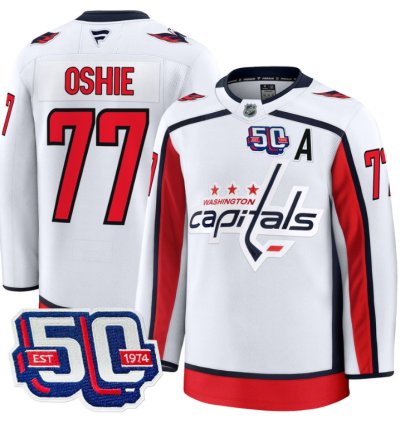 Men Tj Oshie Jersey 77 Washington Capitals 50th Anniversary White