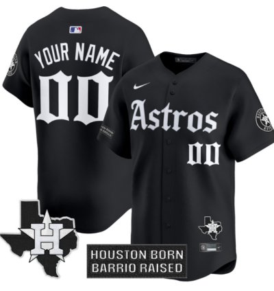 Custom Houston Astros Jersey Gothic Edition Vapor Premier Limited Stitched Black