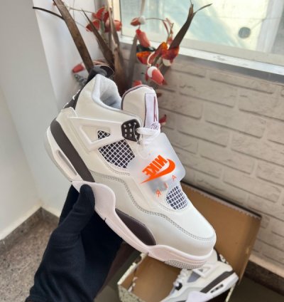 Nike Air Jordan 4 Maniere White Basketball Sneakers