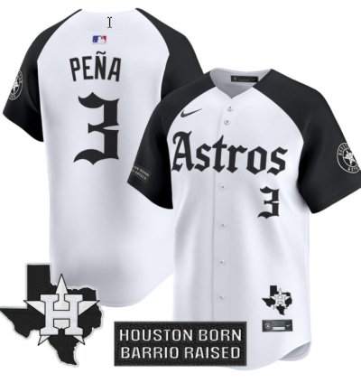 Jeremy Pena Jersey 3 Houston Astros Gothic Edition Vapor Premier Limited Stitched Alternate