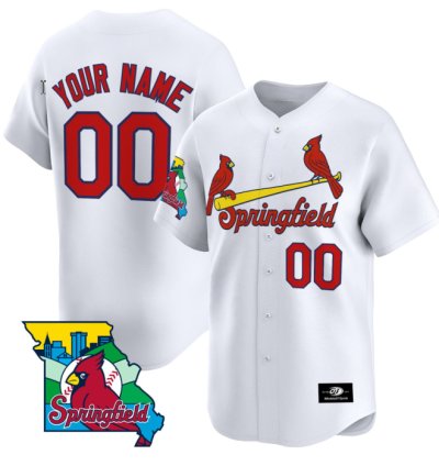 Custom Springfield Cardinals Jersey Name And Number White All Stitched