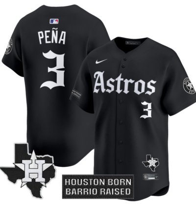Jeremy Pena Jersey 3 Houston Astros Gothic Edition Vapor Premier Limited Stitched Black