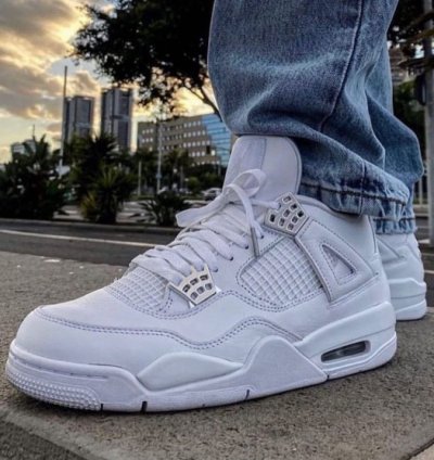 Nike Air Jordan 4 Pure Money White Basketball Sneakers Semi Ua