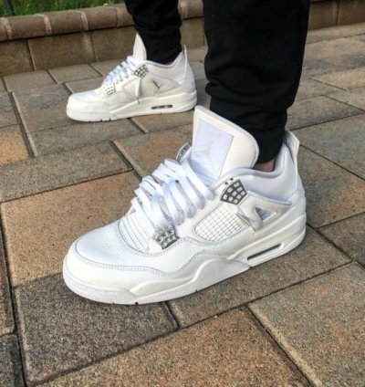Nike Air Jordan 4 Pure Money White Basketball Sneakers Semi Ua