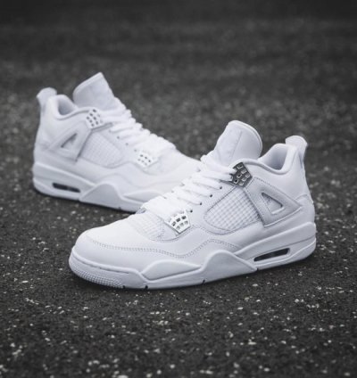Nike Air Jordan 4 Pure Money White Basketball Sneakers Semi Ua