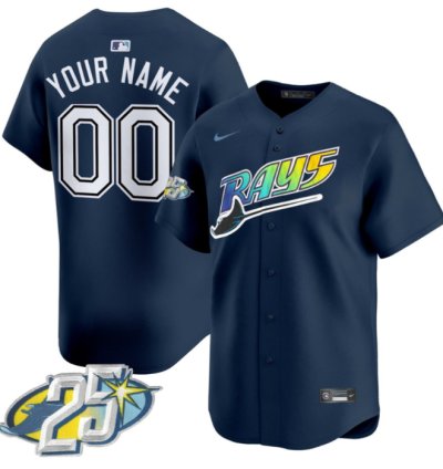 Custom Tampa Bay Rays Jersey Name And Number Navy All Stitched