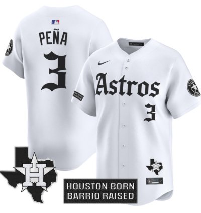 Jeremy Pena Jersey 3 Houston Astros Gothic Edition Vapor Premier Limited Stitched White