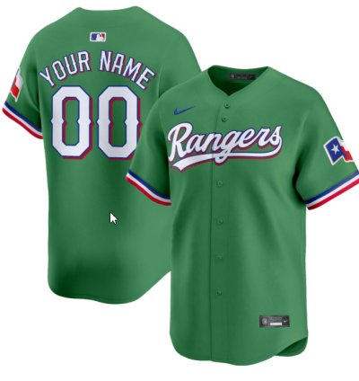 Custom Texas Rangers Jersey Name And Number Green All Stitched