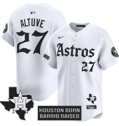 José Altuve Jersey 27 Houston Astros Gothic Edition Vapor Premier Limited Stitched White