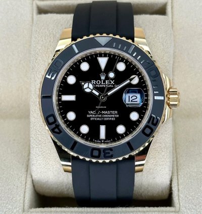 Rolex Yacht-master 42 New 2025 Yacht-master 42mm 226658 Yellow Gold Oysterflex Black Dial