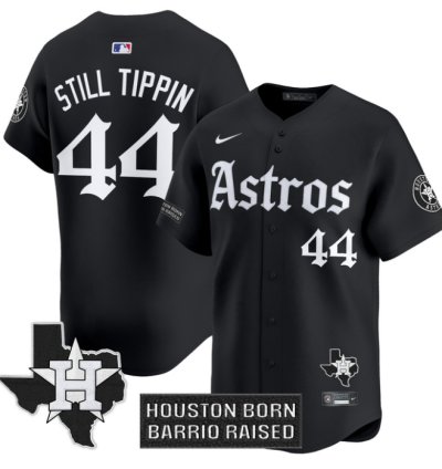 Still Tippin Jersey 44 Houston Astros Gothic Edition Vapor Premier Limited Stitched Black