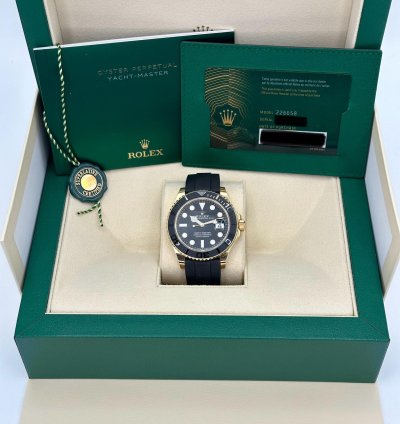 Rolex Yacht-master 42 New 2025 Yacht-master 42mm 226658 Yellow Gold Oysterflex Black Dial