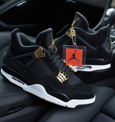 Nike Air Jordan 4 Royalty Black Golf Basketball Sneakers Semi Ua
