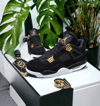 Nike Air Jordan 4 Royalty Black Golf Basketball Sneakers Semi Ua