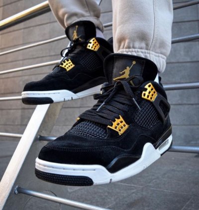 Nike Air Jordan 4 Royalty Black Golf Basketball Sneakers Semi Ua