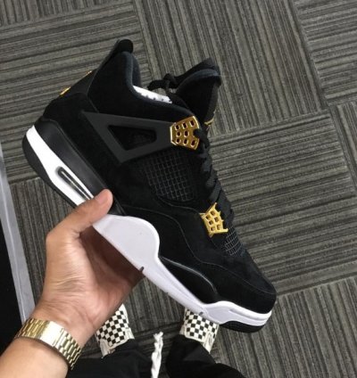 Nike Air Jordan 4 Royalty Black Golf Basketball Sneakers Semi Ua