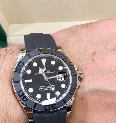Rolex Yacht-master 42 New 226659 White Gold 18k Black Rubber Bracelet 42mm
