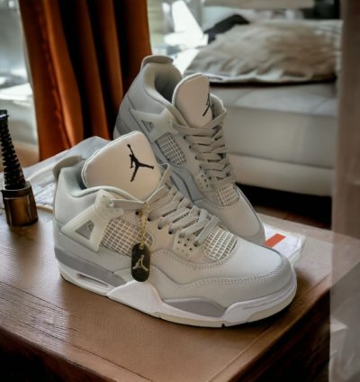 Nike Air Jordan 4 Water Grey Bassketball Sneakers Semi Ua