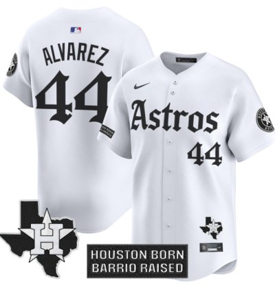 Yordan Álvarez Jersey 44 Houston Astros Gothic Edition Vapor Premier Limited Stitched White