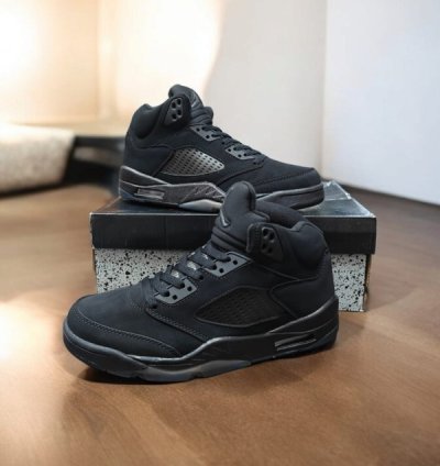 Nike Air Jordan 5 Black Cat Basketball Sneakers Semi Ua