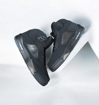Nike Air Jordan 5 Black Cat Basketball Sneakers Semi Ua