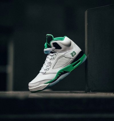 Nike Air Jordan 5 Lucky Green Basketball Sneakers