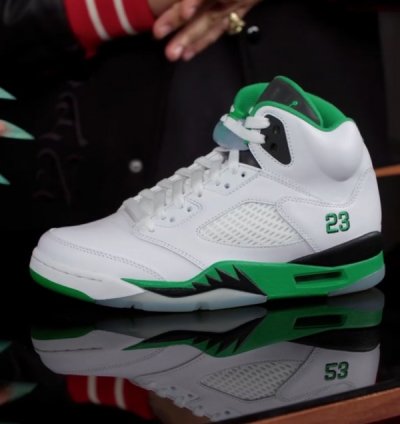 Nike Air Jordan 5 Lucky Green Basketball Sneakers