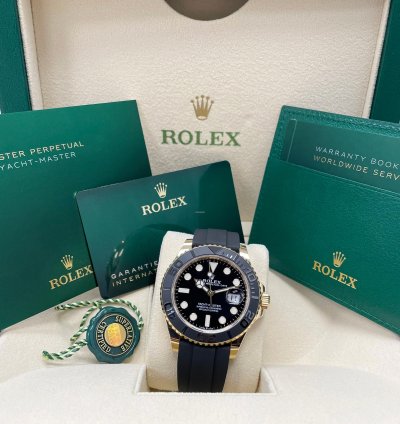 Rolex Yacht-master 42 New Yacht-master 42mm 226658 Yellow Gold Black Oysterflex Rubber Strap Strap