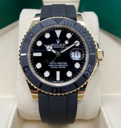 Rolex Yacht-master 42 New Yacht-master 42mm 226658 Yellow Gold Black Oysterflex Rubber Strap Strap