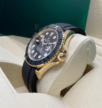 Rolex Yacht-master 42 New Yacht-master 42mm 226658 Yellow Gold Black Oysterflex Rubber Strap Strap