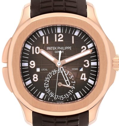 Patek Philippe Aquanaut Travel Time Rose Gold Mens Watch 5164r