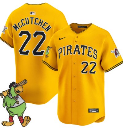 Andrew Mccutchen Jersey 22 Pittsburgh Pirates Pirate Parrot Patch Premier Limited Stitched Gold