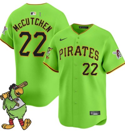 Andrew Mccutchen Jersey 22 Pittsburgh Pirates Pirate Parrot Patch Premier Limited Stitched Green