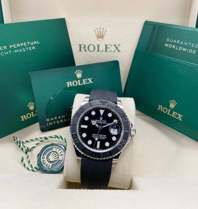 Rolex Yacht-master 42 New Yacht-master 42mm 226659 White Gold Black Oysterflex Rubber Strap Strap