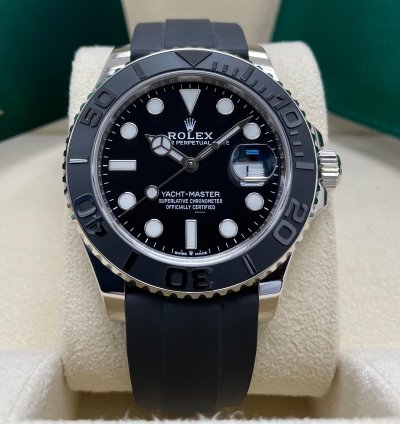 Rolex Yacht-master 42 New Yacht-master 42mm 226659 White Gold Black Oysterflex Rubber Strap Strap
