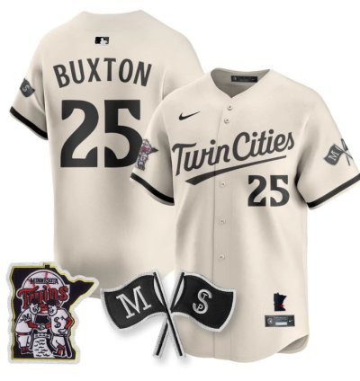 Byron Buxton Jersey 25 Minnesota Twins Alternate Limited Stitched Cream