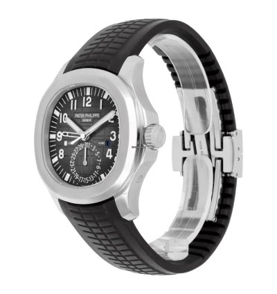 Patek Philippe Aquanaut Travel-time Steel Black Dial Watch 5164a-001 Box Papers