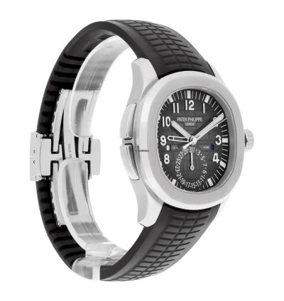 Patek Philippe Aquanaut Travel-time Steel Black Dial Watch 5164a-001 Box Papers