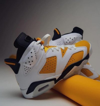 Nike Air Jordan 6 Yellow Ochre Basketball Sneakers
