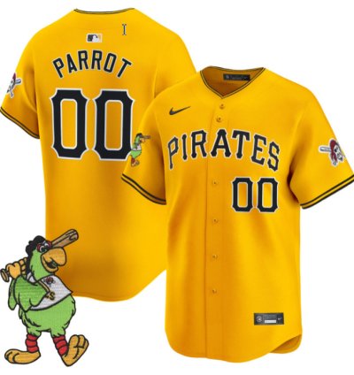 Pirate Parrot Jersey 00 Pittsburgh Pirates Pirate Parrot Patch Premier Limited Stitched Gold