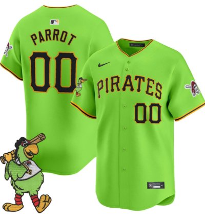 Pirate Parrot Jersey 00 Pittsburgh Pirates Pirate Parrot Patch Premier Limited Stitched Green