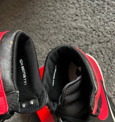 Rare Jordan 1 High Og Bred Black Red 1985 Vintage