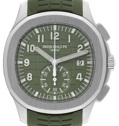 Patek Philippe Aquanaut White Gold Rubber Strap Mens Watch 5968g Box Papers