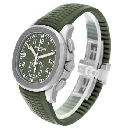 Patek Philippe Aquanaut White Gold Rubber Strap Mens Watch 5968g Box Papers