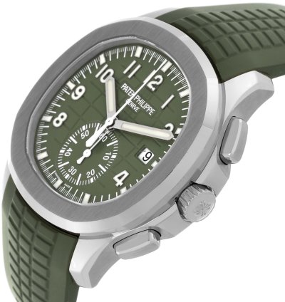 Patek Philippe Aquanaut White Gold Rubber Strap Mens Watch 5968g Box Papers