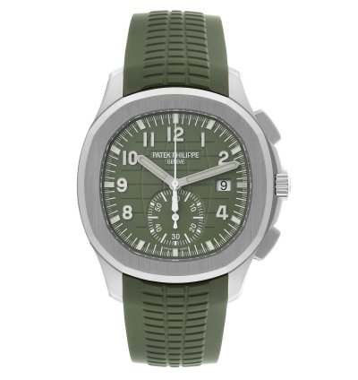 Patek Philippe Aquanaut White Gold Rubber Strap Mens Watch 5968g Box Papers