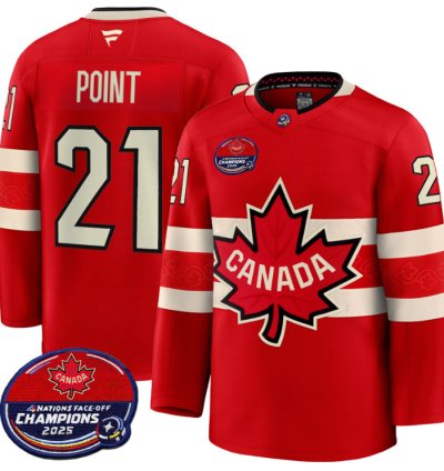 Men Brayden Point Jersey 21 Canada 4 Nations Face-off 2025 Champions V2 Red