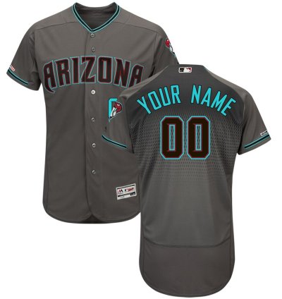 Arizona Diamondbacks Majestic Gray Teal Flex Base Custom Jersey
